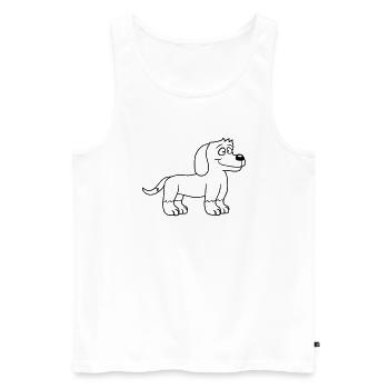 Dog Stands Cute Little Happy Puppy Pet - Men's Premium Organic Tank Top - white - Front - Michal (187cm)