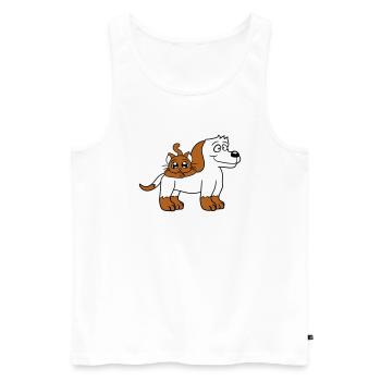 Chien Chat Deux Amis Équipe Chaton 2 Duo Équipage - Débardeur bio Premium Homme - blanc - Devant - Michal (187cm)
