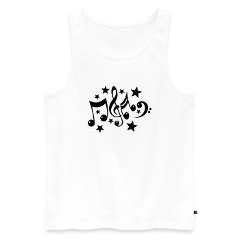 Music Notes and Stars 1c - Men's Premium Organic Tank Top - white - Front - AI Model Male 178 light (178cm)