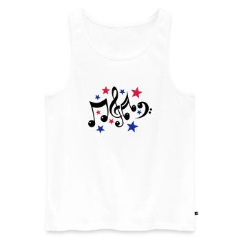 Noten und Sterne 3c - Männer Premium Bio Tank Top - Weiß - Vorne - Michal (187cm)