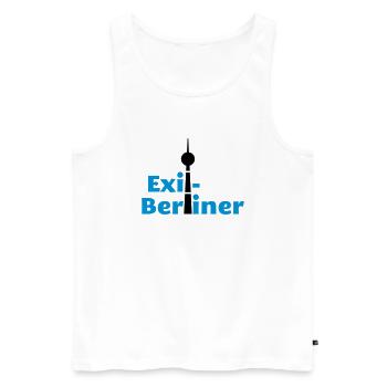 Berlin - Berlin exil - Débardeur bio Premium Homme - blanc - Devant - AI Model Male 178 light (178cm)