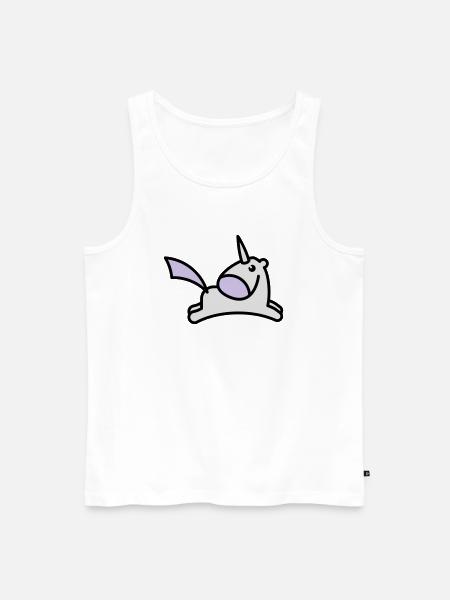 springendes Süßes Einhorn - Männer Premium Bio Tank Top - Weiß