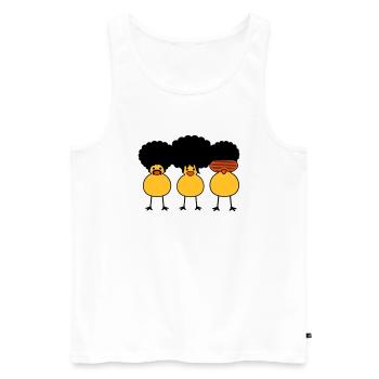 Funky Chicks - Débardeur bio Premium Homme - blanc - Devant - AI Model Male 178 light (178cm)