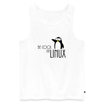 be cool use linux - Men's Premium Organic Tank Top - white - Front - AI Model Male 178 light (178cm)