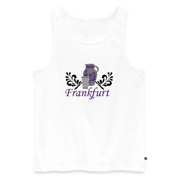 Frankfurt - Bembel - Geripptes - Männer Premium Bio Tank Top - Weiß - Vorne - AI Model Male 178 light (178cm)