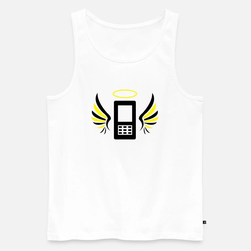 smartphone_engel_02 - Männer Premium Bio Tank Top - Weiß