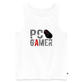 PC Gamer Maus Gaming Zocken - Männer Premium Bio Tank Top - Weiß - Vorne - AI Model Male 178 light (178cm)