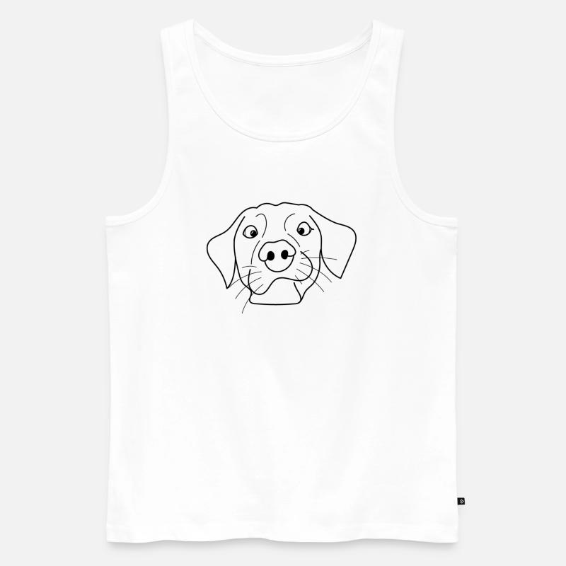 Hundegesicht - Männer Premium Bio Tank Top - Weiß