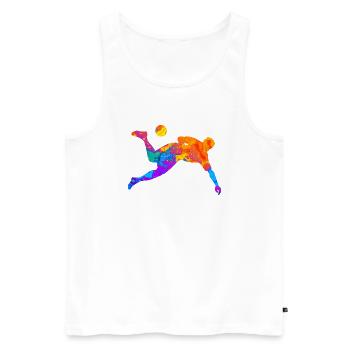 Footballeur Footballeur Football Club Silhouette - Débardeur bio Premium Homme - blanc - Devant - Michal (187cm)