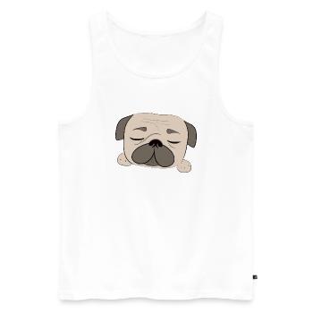 Sleeping Pug Dog Funny Dog Owners - Débardeur bio Premium Homme - blanc - Devant - Michal (187cm)