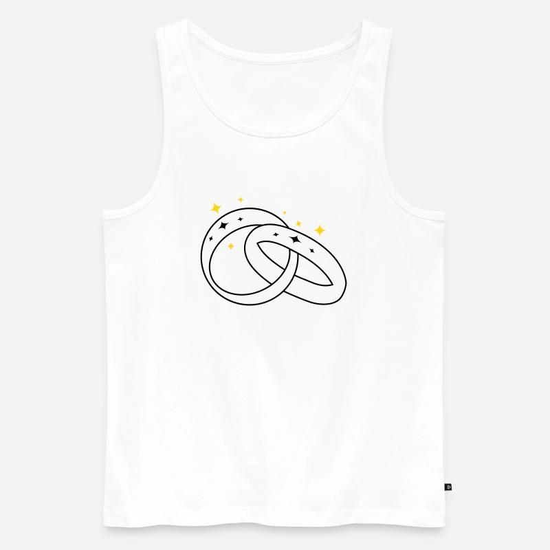 Trauringe zur Verlobung2 - Männer Premium Bio Tank Top - Weiß
