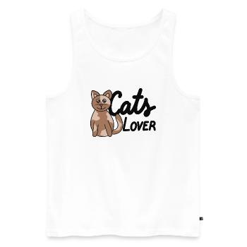 cats lover - Men's Premium Organic Tank Top - white - Front - AI Model Male 178 light (178cm)