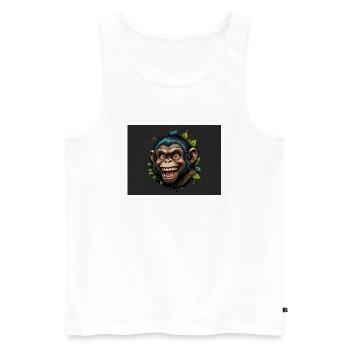 Monkey - Men's Premium Organic Tank Top - white - Front - Michal (187cm)