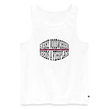 Tronçonneuse Arboristes Sabrina Charpentier T-shirts - Débardeur bio Premium Homme - blanc - Devant - Michal (187cm)
