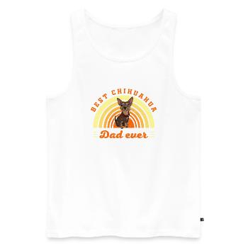 Bester Chihuahua Vater aller Zeiten Hund - Männer Premium Bio Tank Top - Weiß - Vorne - Michal (187cm)