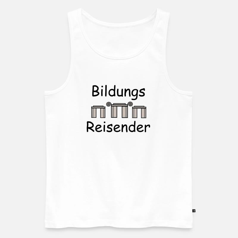 Bildungsreisender - Männer Premium Bio Tank Top - Weiß