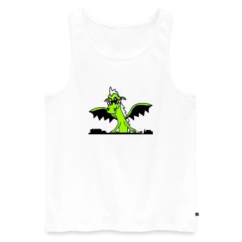 Flügel Drache DJ Mischpult Party Monster Musik - Männer Premium Bio Tank Top - Weiß - Vorne - Michal (187cm)