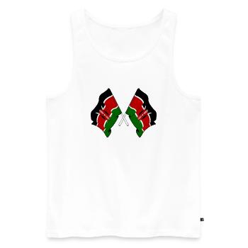 Deux drapeaux ont traversé le Kenya - Débardeur bio Premium Homme - blanc - Devant - AI Model Male 178 light (178cm)