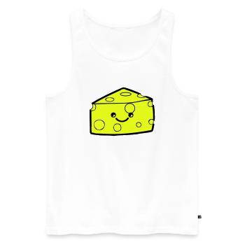 Cheese Smile - Männer Premium Bio Tank Top - Weiß - Vorne - AI Model Male 178 light (178cm)