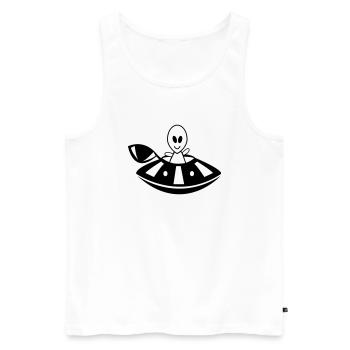 Alien UFO - Men's Premium Organic Tank Top - white - Front - Michal (187cm)