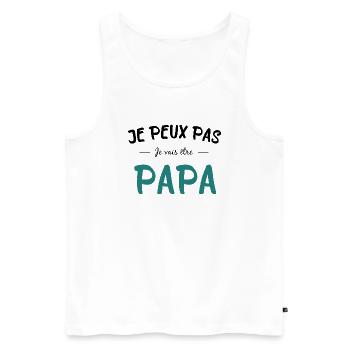 Ich werde Vater - Männer Premium Bio Tank Top - Weiß - Vorne - AI Model Male 178 light (178cm)