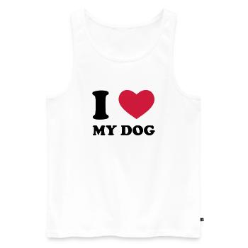 J'aime mon chien - Débardeur bio Premium Homme - blanc - Devant - Michal (187cm)
