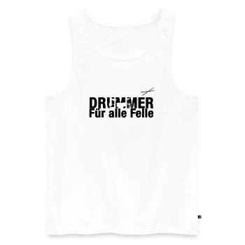 Drummer Für alle Felle - Männer Premium Bio Tank Top - Weiß - Vorne - Michal (187cm)