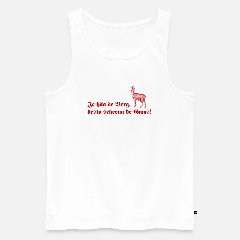 De scheena Gams - Männer Premium Bio Tank Top - Weiß