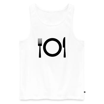 Restaurant Food Logo - Men's Premium Organic Tank Top - white - Front - AI Model Male 178 light (178cm)
