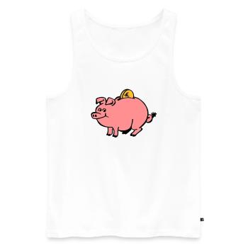 Sparbüchse - Männer Premium Bio Tank Top - Weiß - Vorne - Michal (187cm)