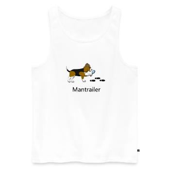 Mantrailing Beagle - Débardeur bio Premium Homme - blanc - Devant - AI Model Male 178 light (178cm)