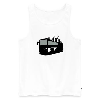 Tour Bus & tourisme - Débardeur bio Premium Homme - blanc - Devant - AI Model Male 178 light (178cm)