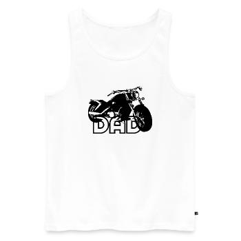 Biker DAD Black Motorcycle - Men's Premium Organic Tank Top - white - Front - AI Model Male 178 light (178cm)