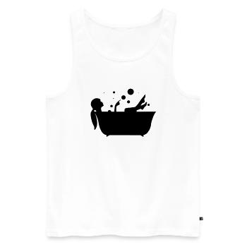 bathtube - Männer Premium Bio Tank Top - Weiß - Vorne - Michal (187cm)