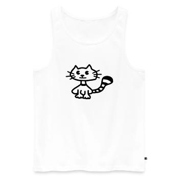 Katze 4 - Männer Premium Bio Tank Top - Weiß - Vorne - Michal (187cm)