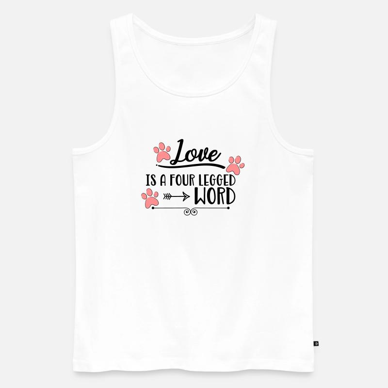 Hund - Männer Premium Bio Tank Top - Weiß