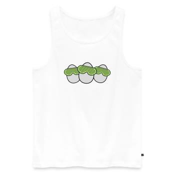 Funky Egg Crew - Männer Premium Bio Tank Top - Weiß - Vorne - AI Model Male 178 light (178cm)