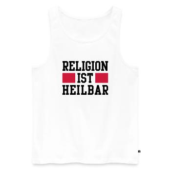 Religion ist heilbar - Männer Premium Bio Tank Top - Weiß - Vorne - AI Model Male 178 light (178cm)