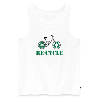 Re cycle - Débardeur bio Premium Homme - blanc - Devant - AI Model Male 178 light (178cm)