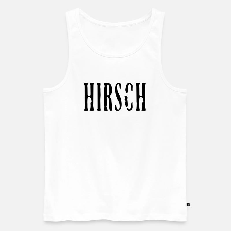 Hirsch / Deer (1c) - Männer Premium Bio Tank Top - Weiß