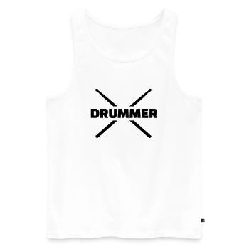 Drummer - Débardeur bio Premium Homme - blanc - Devant - AI Model Male 178 light (178cm)