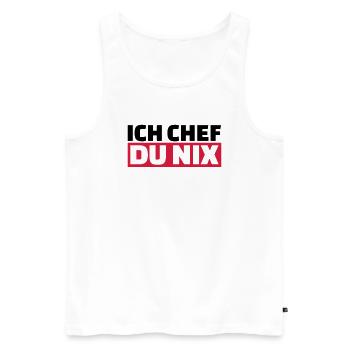 Chef - Männer Premium Bio Tank Top - Weiß - Vorne - Michal (187cm)