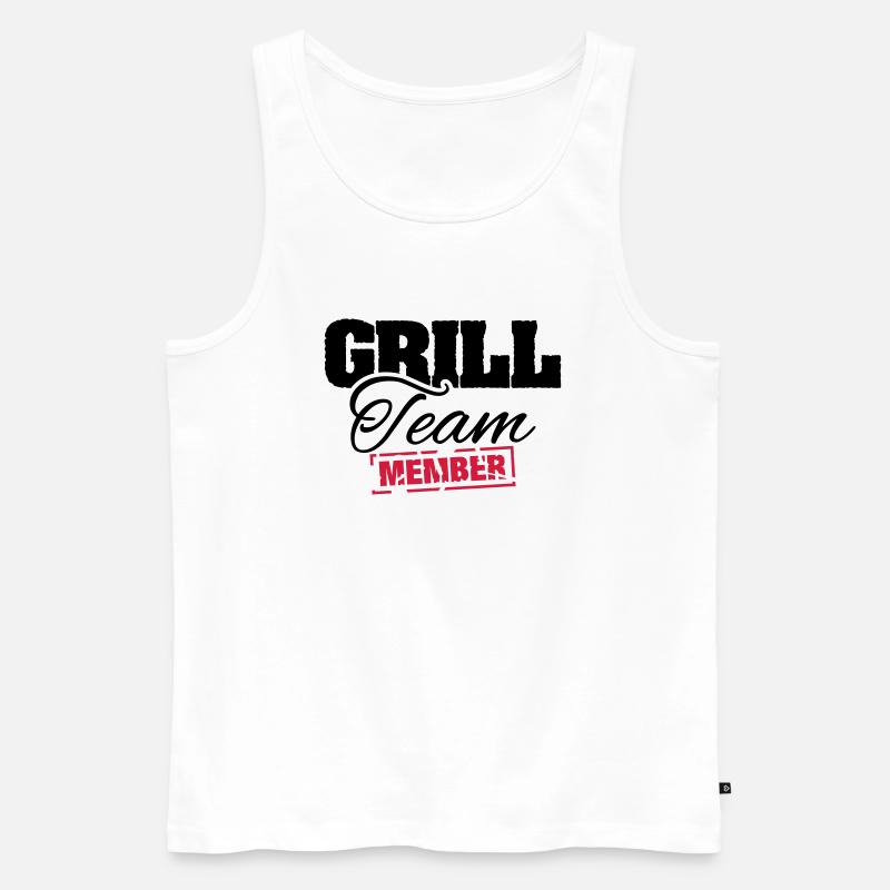 grill_team_member_su2 - Männer Premium Bio Tank Top - Weiß