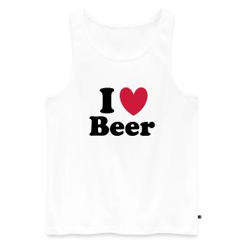 Beer - Men's Premium Organic Tank Top - white - Front - AI Model Male 178 light (178cm)