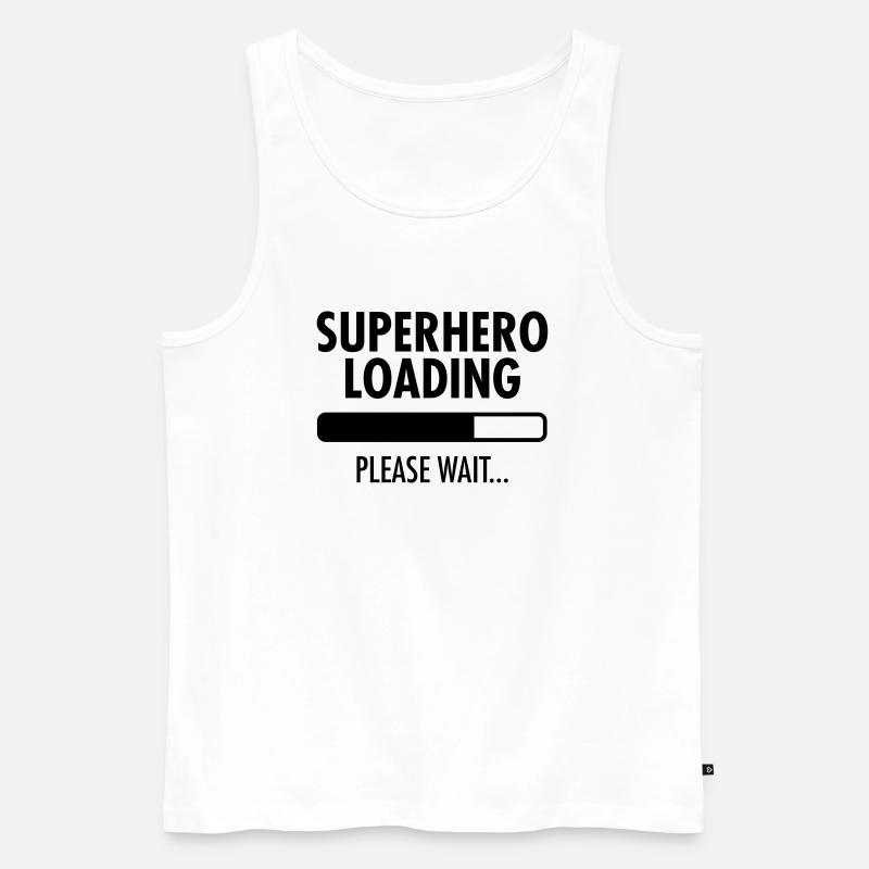 Superhero Loading- Please Wait... - Débardeur bio Premium Homme - blanc