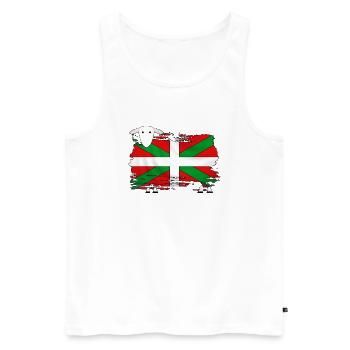 euskal herria - pays basque 51 - Débardeur bio Premium Homme - blanc - Devant - Michal (187cm)