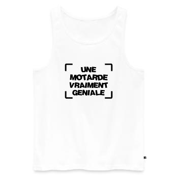 Moto / Motard / Motarde / Biker / Stunt / Cross - Débardeur bio Premium Homme - blanc - Devant - Michal (187cm)