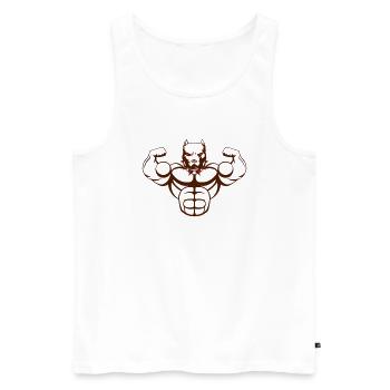 strong dog_02 - Männer Premium Bio Tank Top - Weiß - Vorne - Michal (187cm)