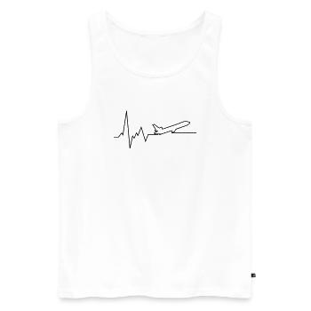 herzschlag jet - Männer Premium Bio Tank Top - Weiß - Vorne - AI Model Male 178 light (178cm)