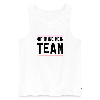 nie ohne mein team - Männer Premium Bio Tank Top - Weiß - Vorne - Michal (187cm)